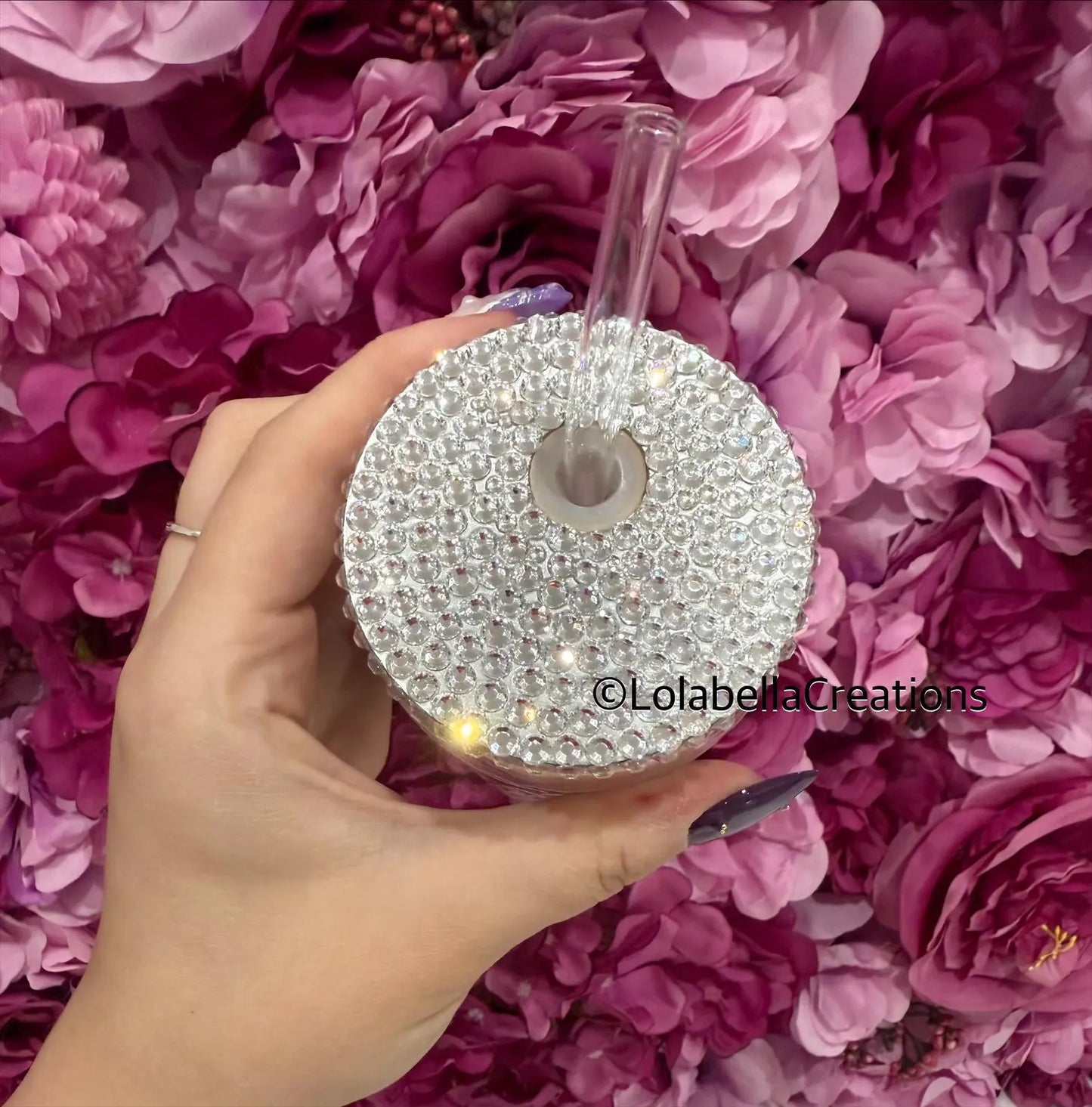 Dull your Sparkle Quote Glass Can Cup Rhinestone Silver Bling Lid